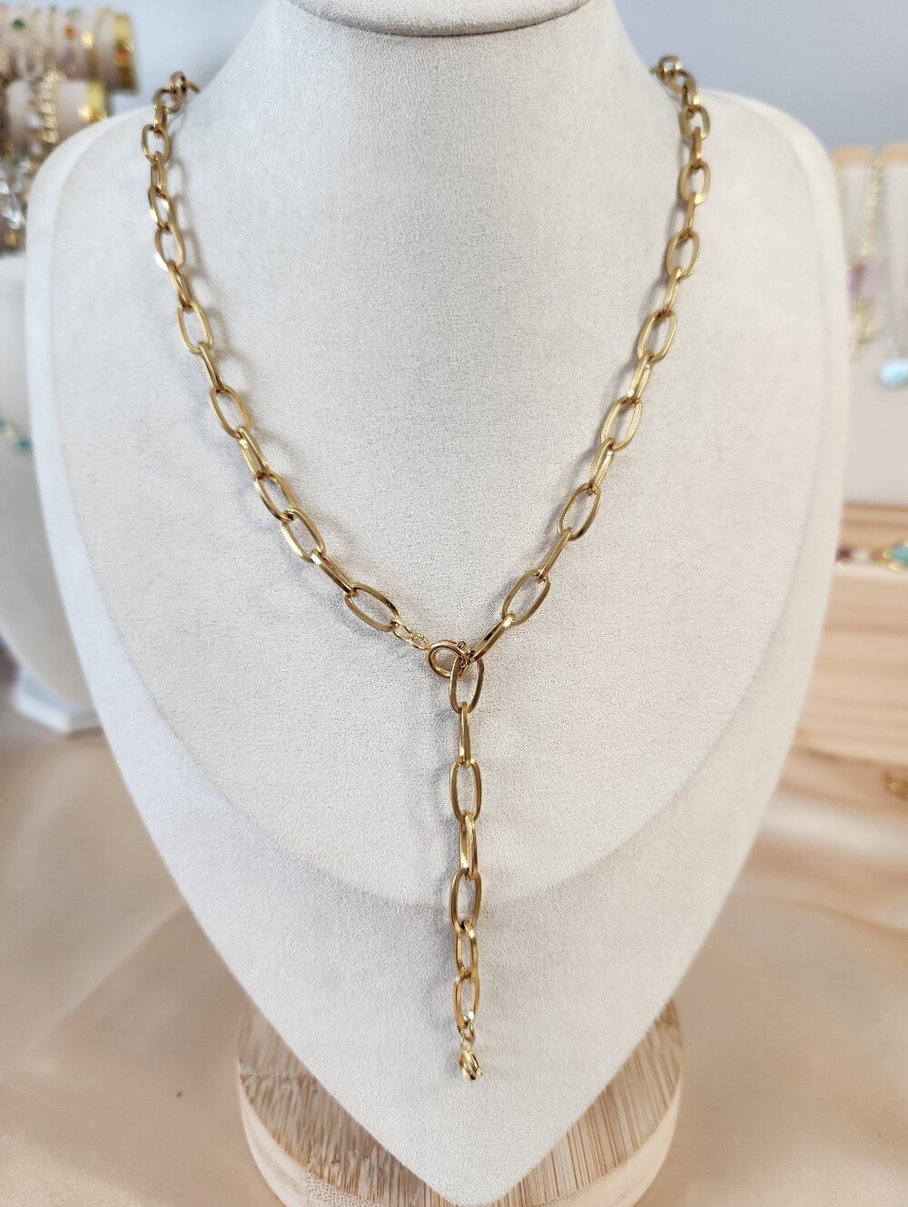 18k Gold Plated Lariat Necklace